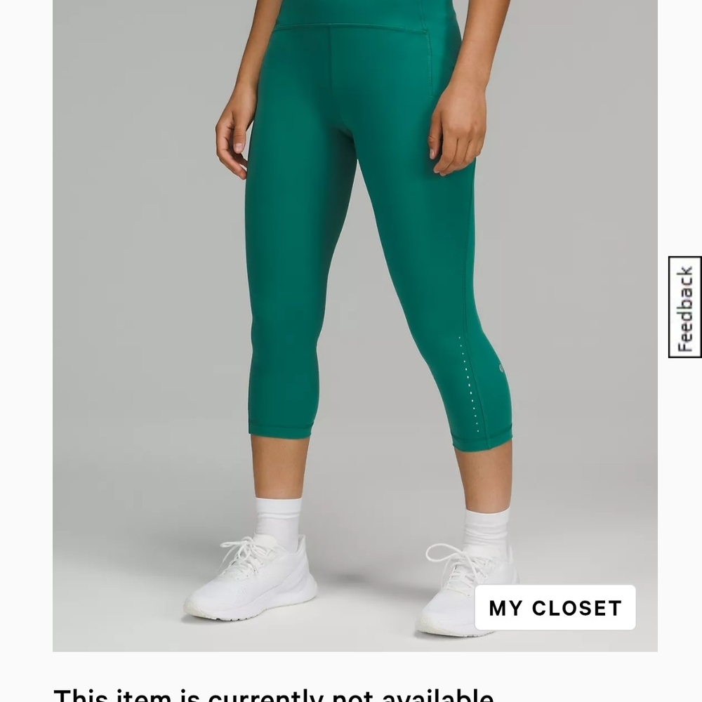 Lululemon Swift Speed High Rise Cropped Leggings In Teal Lagoon